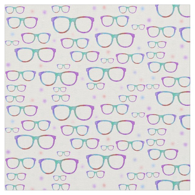 Watercolor glasses fabric (Close Up)