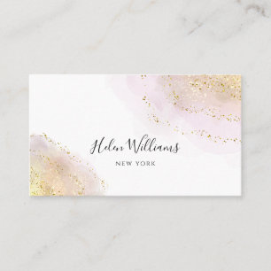 watercolor glitter business card