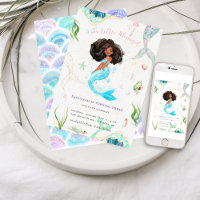 Watercolor Glitter Mermaid Birthday