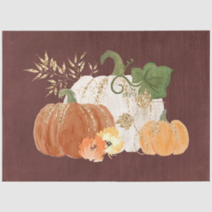 Watercolor Glitter Pumpkins Series Design 3 Tissue Paper