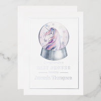 Watercolor Glitter Unicorn Christmas Baby Shower