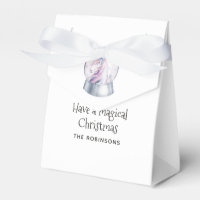 Watercolor Glitter Unicorn Winter Holiday