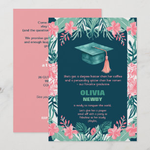 🎓Watercolor Glow Grad Party Invitation