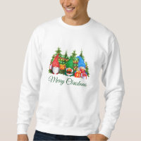 Watercolor Gnomes Green Merry Christmas