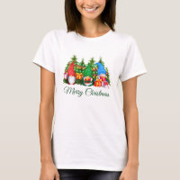 Watercolor Gnomes Green Merry Christmas W