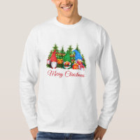 Watercolor Gnomes Red Merry Christmas Long