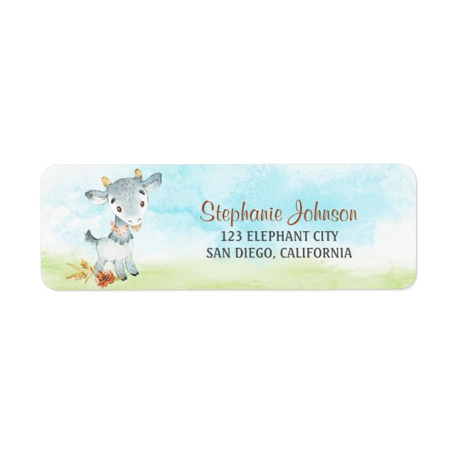 Watercolor Goat Farm (Front)