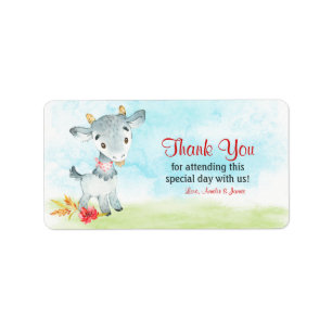 Watercolor Goat Farm Thank You Label