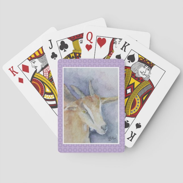 Watercolor Goat Playing Cards (Back)