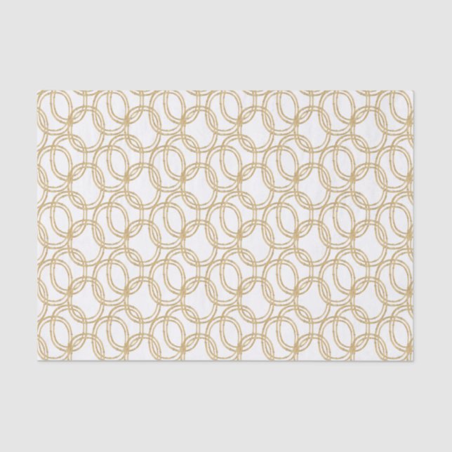 Watercolor Gold Bamboo Rings Tissue Paper (Front)