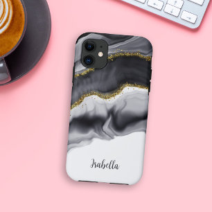 Watercolor Gold Black Personalize Case-Mate iPhone Case