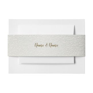 Watercolor Gold Eucalyptus Foliage Wedding Shiny Invitation Belly Band