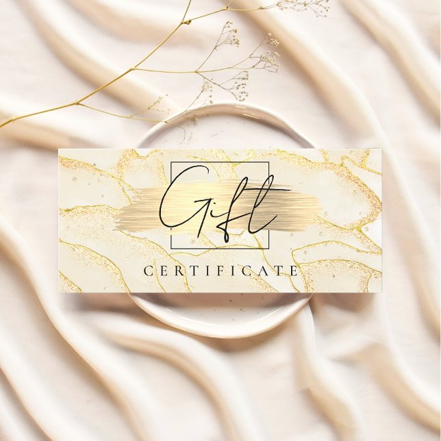 Watercolor Gold Foil Gift Certificate Voucher Card (Creator Uploaded)