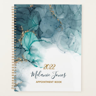 Watercolor gold glitter appointment book 2022 glam planner