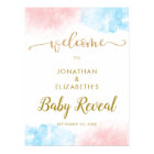 Watercolor Gold Glitter Gender Reveal Welcome