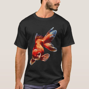 Watercolor Gold Oranda Gorldfish Painting T-Shirt