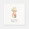 Watercolor Gold Pineapple Wedding Cocktail Napkins