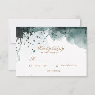 Watercolor Gold RSVP Response Card
