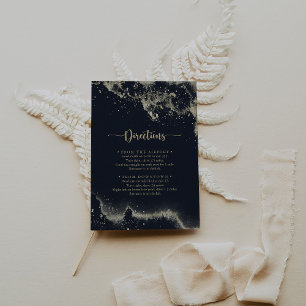 Watercolor Gold Splash Wedding Directions  Enclosure Card