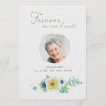 Watercolor Gold Turquoise Floral Photo Thank You