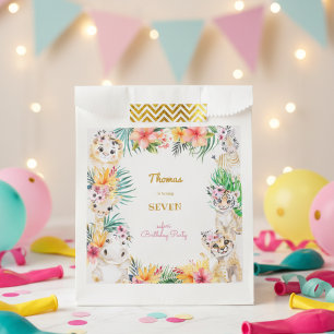 Watercolor gold Wild safari kids birthday Favour Bags