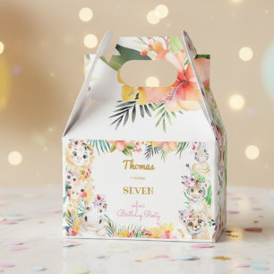 Watercolor gold Wild safari kids birthday Favour Box