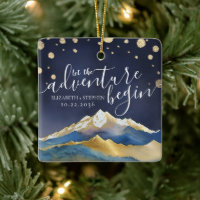 Watercolor Golden Mountains Wedding Save The Date