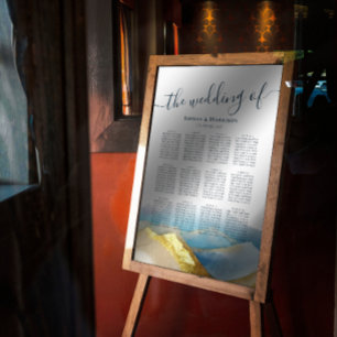 Watercolor Golden Mountains Wedding Seating Chart