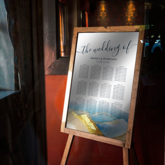 Watercolor Golden Mountains Wedding Seating Chart (Creator Uploaded)