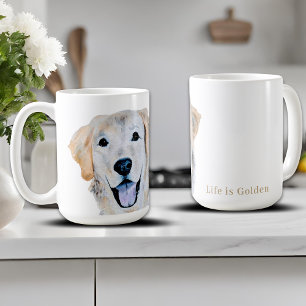 Watercolor Golden Retriever Dog Coffee Mug