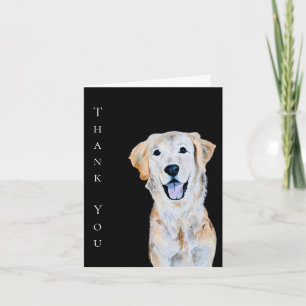 Watercolor Golden Retriever Dog Thank You Card