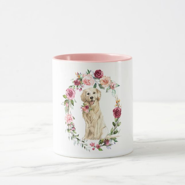 Watercolor Golden Retriever Mug (Center)