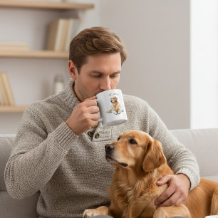 Watercolor Golden Retriever Personalise Coffee Mug