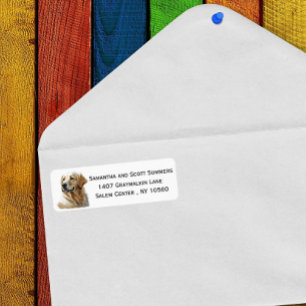 Watercolor Golden Retriever  Return Address Label