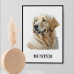 Watercolor Golden RetrieverPortrait Personalised   Poster<br><div class="desc">This design may be personalised by choosing the Edit Design option. You may also transfer onto other items. Contact me at colorflowcreations@gmail.com or use the chat option at the top of the page if you wish to have this design on another product or need assistance with this design. See more...</div>