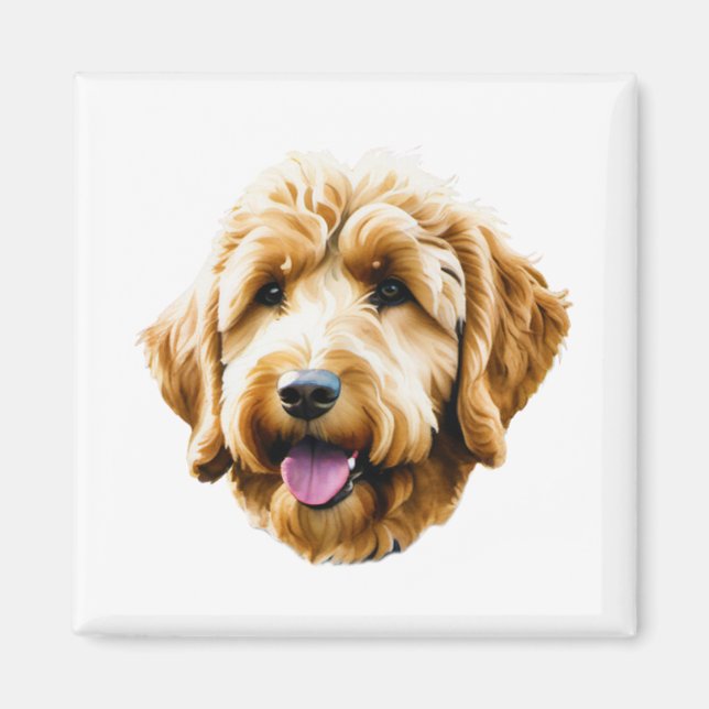 Watercolor Goldendoodle Magnet (Front)