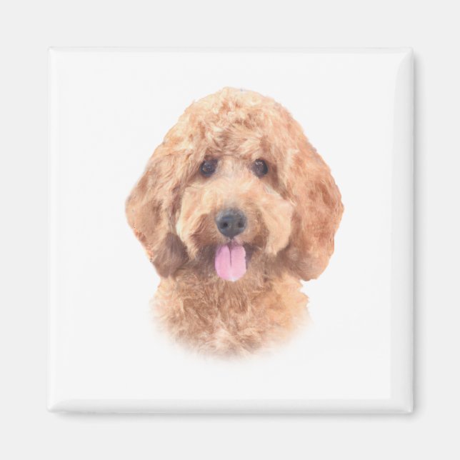 Watercolor Goldendoodle Magnet (Front)