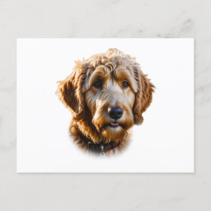 Watercolor Goldendoodle Postcard