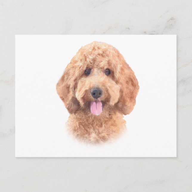 Watercolor Goldendoodle Postcard (Front)