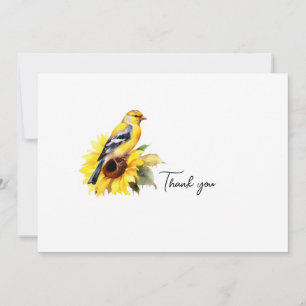 Watercolor Goldfinch Funeral Thank You Card