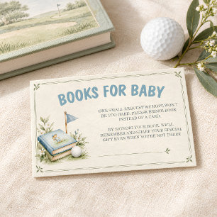 Watercolor Golf Baby Shower Book Request Card