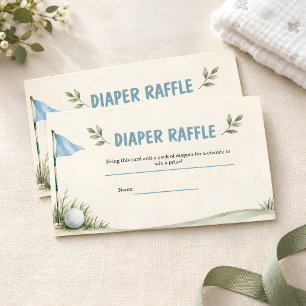 Watercolor Golf Baby Shower Diaper Raffle Card
