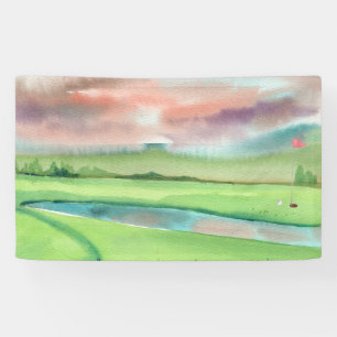 Watercolor Golf Banner
