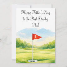 Watercolor Golf Best Dad by Par Father's Day