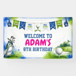 Watercolor golf Birthday Party Banner