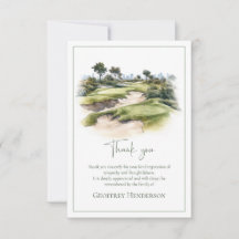Watercolor Golf Course Funeral Sympathy