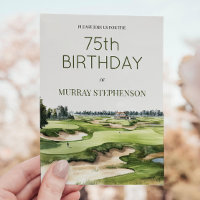 Watercolor Golf Course Golfers Birthday