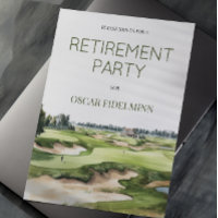 Watercolor Golf Course Photo Retirement Party