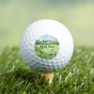 Watercolor Golf Course Retirement Party Golf Balls