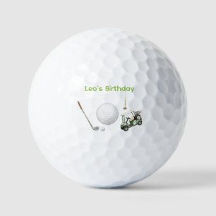 Watercolor Golf Kids Birthday Balls